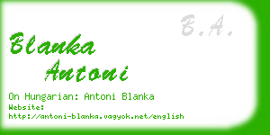 blanka antoni business card